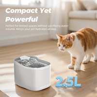 Fontaine d'eau pour chats OEM 2,5 L Fontaine d'eau potable automatique pour animaux de compagnie en acier inoxydable Fontaine d'eau pour chats