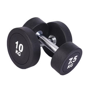 Haltères en fonte et caoutchouc 2,5-20 kg avec poignée antidérapante moletée - Équipement d'entraînement de force pour la salle de sport et la maison (vente en gros) - Product Image 2