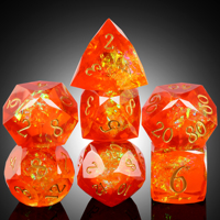 Lot de dés polyédriques en résine pour D&D RPG, ensemble de 7 dés fantastiques à bords vifs, idéal pour les jeux de table, les cadeaux et la collection