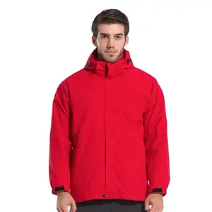 New fashion men autumn winter windproof waterproof warm pockets fleece inner coat long sleeve outdoor jacket