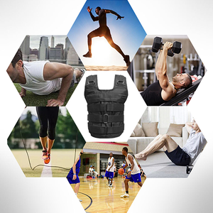 Bolsa de exterior con soporte de peso ajustable, capacidad de 1,0-50kg, chaleco de hombro acolchado con placa de acero, ropa de arena con chaleco ponderado vacío - Product Image 5