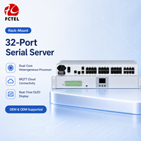 Server Seriale Industriale a 32 Canali Montabile su Rack, da RS232 RS422 RS485 a Doppia Gigabit Ethernet con SFP SNMP