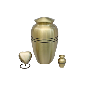 Urnas de cremación de metal de diseño simplista, urnas para cenizas conmemorativas funerarias de tres bandas estrechas a precio mayorista - Product Image 6