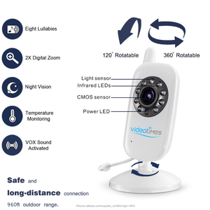 Videotimes 2.4 Pouces sans fil caméra de <span class=keywords><strong>surveillance</strong></span> vidéo moniteur bébé - Product Image 2