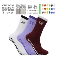 Chaussettes de Pilates en coton antidérapantes avec logo personnalisé, chaussettes de sport d'intérieur, chaussettes de barre, chaussettes de yoga pour femmes