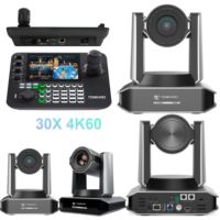 Paquete Profesional NDIHX3 - 4 Cámaras PTZ 4K60fps 30X + Controlador de Joystick para Transmisión en Vivo de Conferencias e Iglesias