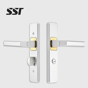 European Style Bathroom Door <b>Lock</b> and <b>Handle</b> Aluminum Alloy Ambidextrous Key Operated with Easy Installation - Product Image 1