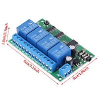 Module de relais de télécommande avec décodeur de signal sonore DTMF 4 canaux MT8870 AD22B04 12V DC pour PLC et maison intelligente avec câble 3,5 mm B417