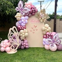 Chaîne de ballons papillon violets très tendance pour fête d'anniversaire, Saint-Valentin, demande en mariage, décoration de scène de mariage