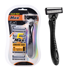 5 maquinilla de afeitar mango de plástico desechable con 3 y 5 cuchillas TARJETA DE blíster embalaje uso facial precio económico - Product Image 1