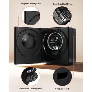 Euhomey Electric Portable Tumble Dryer 5.5lbs Capacity Plastic Housing <b>Mirror</b> Finish LCD Panel 800W Automatic <b>Compact</b> - Product Image 5