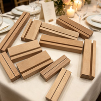 Support de menu en bois personnalisé, porte-carte de table, base en bois, support pour cartes postales et photos, idéal pour la décoration de fêtes, pour petite table.