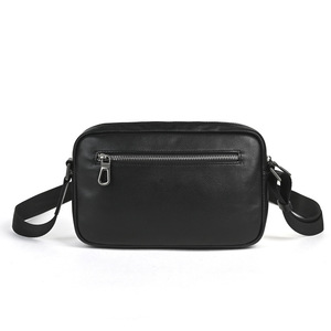 Laulisdon Men's Leather Crossbody <b>Bag</b> Black Cowhide Large Capacity Durable Everyday Use - Product Image 4