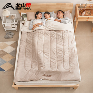 Beishanlang Double Sleeping Bag 2.6kg Coffee Gray Envelope Style Breathable For Adult Outdoor Camping - Product Image 2