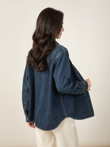 Camicie in Denim di Alta Qualità per Donne, Stile Occidentale alla Moda, Tinta Unita, Casual, Maniche Lunghe per l'Autunno - Product Image 3