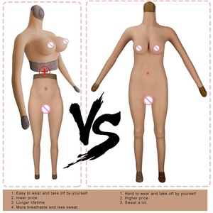 Ensemble de chatte en Silicone croisé, soutien-gorge en Gel de silicium complet, Costume séparé des faux seins rebondies et des faux pantalons de vagin 5 pièces - Product Image 2