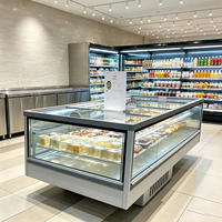 Congélateur îlot transparent anti-collision ODM avec affichage numérique pour magasin de proximité et boutique de produits surgelés
