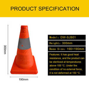 Pieghevole 70cm 28 \ "cono di traffico riflettente robusta Base in gomma soluzione di sicurezza stradale ottimale LED segnali stradali produttore - Product Image 6