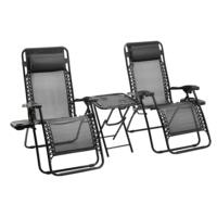 Fauteuil de relaxation de luxe portable à dossier haut pour l'extérieur, chaise longue de plage et de camping à gravité zéro, inclinable à plat pour l'auto-bronzage, idéal pour les événements - Vente en gros