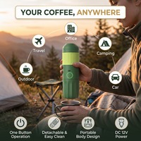 Machine à café portable sans fil, mini-extracteur d'espresso alimenté par batterie pour la randonnée, le bureau et les trajets quotidiens