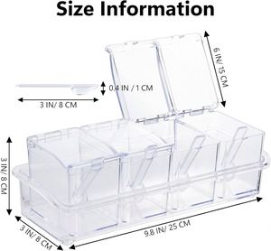 <b>Kitchen</b> Spice <b>Box</b> Stackable Injection Molded Clear Acrylic Square Canister Food Safe Spice <b>Storage</b> Containers Freshness - Product Image 2