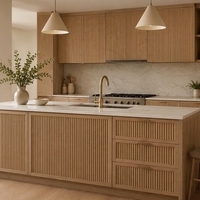 Armoires de cuisine modernes APEX en chêne massif blanc rainuré, personnalisables, écologiques, finition brillante, garantie, avec Lazy Susan