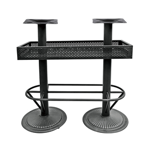 Double Metal <b>Bar</b> <b>Table</b> Base with Storage Basket & Planter Cast Iron Chrysanthemum Design Durable Restaurant Furniture Modern - Product Image 6
