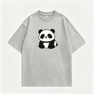 T-shirt da uomo blu navy con adorabile stampa <span class=keywords><strong>panda</strong></span>, maglietta casual girocollo in morbido cotone, vestibilità comoda streetwear per gli amanti degli animali - Product Image 4