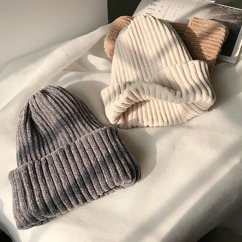 Bonnets en tricot avec logo personnalisé, bonnet d'hiver chaud, vente en gros