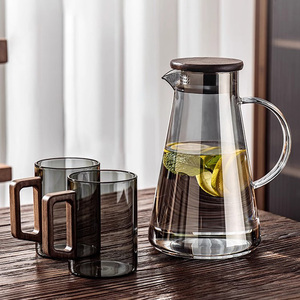 Đơn giản công suất lớn Ấm đun nước khói màu xám hổ phách rõ ràng nước lạnh bình nước giải khát ấm trà với tay cầm vòi - Product Image 4