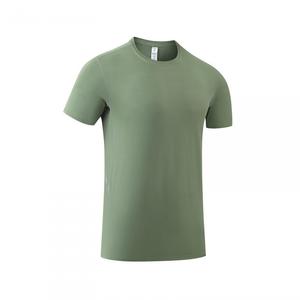Camiseta de manga corta deportiva ajustada de verano para hombre, secado rápido, transpirable, seda helada, cómoda, Fitness, correr, entrenamiento adecuado - Product Image 1