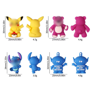 Bolígrafos de Diseño de Lujo con Cuentas Decorativas 3D de Dibujos Animados, <span class=keywords><strong>Pika</strong></span> Chu, Fresa, Oso, Silicona de Grado Alimenticio, Ecológica, Suave - Product Image 4