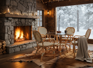 Elegante y Compacto Juego de Comedor de Mimbre de Ratán Estilo Asiático Jamaica, Muebles Cómodos para el Hogar, Apartamento, Hotel, Villa - Product Image 4