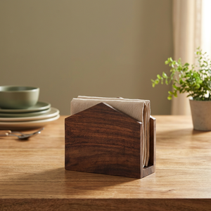 B.S. INTERNATIONAL Free Standing American Style Handmade Multi-Purpose Napkin Holder Customizable Luxury Acacia Wood Tissue Box - Product Image 1