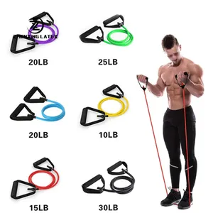 Yoga Pull Rope Elastic Fitness Exercise Tube Band Strength Training 5 Levels Resistance Bands with Handles resistance tube band
