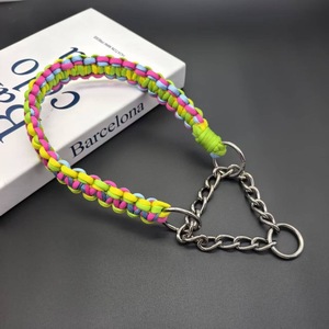 Dickes Handgefertigtes Geflochtenes Hundehalsband für Mittelgroße bis Große Hunde 34-44cm Farbenfrohes Design Saisonale Nutzung Anpassbares Haustierhalsband - Product Image 5