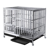 Cage pour animaux de compagnie à 4 roues, durable et écologique, en acier inoxydable, mobilier pliable pour animaux de compagnie, pour intérieur/extérieur
