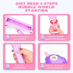 Máquina de bolhas de água para festas e festas, pistola de bolhas para crianças, brincar ao ar livre, unicórnio, soprador de bolhas para o interior de verão - Product Image 5