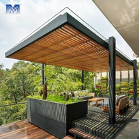 Gazebo 6x4 Mirador, pergola à lames orientables murales réglables, imperméable, vitrée, en aluminium, pour balcon, toit fixe