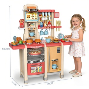 Grande <span class=keywords><strong>cuisine</strong></span> de jeu pour enfants de 100 cm, 65 pièces, ensemble de <span class=keywords><strong>cuisine</strong></span> d'imitation pour enfants, jouets de <span class=keywords><strong>cuisine</strong></span> pour filles avec lumières et sons - Product Image 3