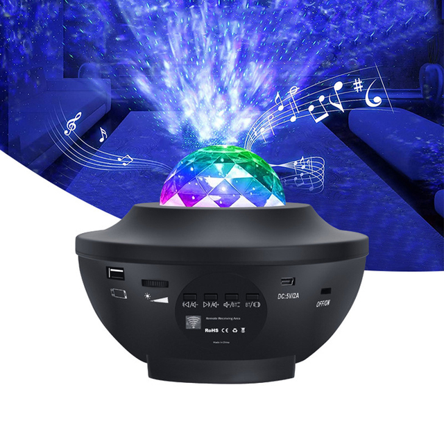 Starry Sky Galaxy Projector Night Light Child Bluetooth Speaker USB Music Player Star Ocean Wave Romantic Projection Lamp