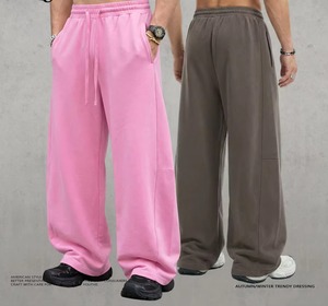 <strong>Men</strong> Casual Loose Wide Leg Pants <strong>Elastic</strong> <strong>Waist</strong> Soft Comfortable Sweatpants All-match Streetwear <strong>Trousers</strong> for Daily Outdoor - Product Image 1