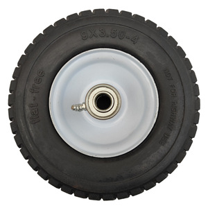 Solid Polyurethane Foam <b>Wheel</b> 9X3.50-4 With Grease Fitting <b>For</b> Warehouse <b>Trolleys</b> And Handcarts - Product Image 5