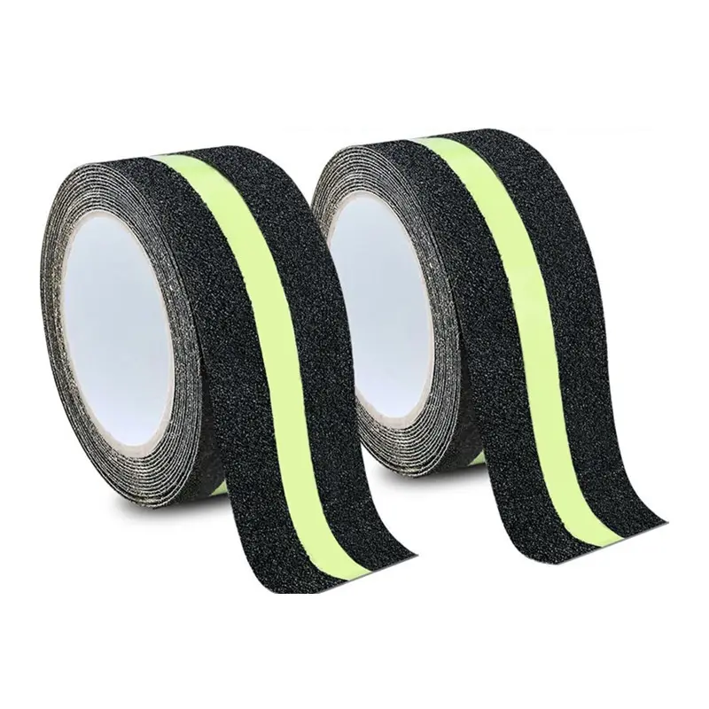 Beste Kwaliteit Grip Tape Antislip Tape Met Lichtgevende Groene Strip, Geel Zwart Antislip Tape Voor Trappen