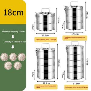 Kotak Tiffin baja tahan karat, kotak makan siang Multi tingkat untuk kantor & sekolah | Produsen kotak Tiffin India, pemasok grosir - Product Image 5