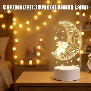 Lámpara de <span class=keywords><strong>Noche</strong></span> LED 3D de Acrílico Personalizada al por Mayor, Lámpara de Mesa USB con Ilusión Óptica, Lámpara Decorativa con Logotipo Personalizado para Regalo - Product Image 4