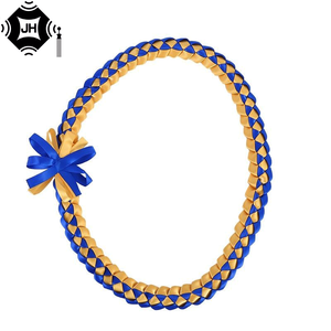 Ensemble de colliers de ruban en polyester multicolores, tissés à la main, rubans tressés pour les diplômés, avec collier de fleurs, bracelets, utilisation scolaire - Product Image 1