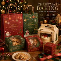 Bolsas de Papel Kraft Impresas Personalizadas con Logotipo para Navidad, Bolsas para Galletas, Panadería, Cafetería, Caja para Llevar Comida, Bolsas de Papel para Empacar