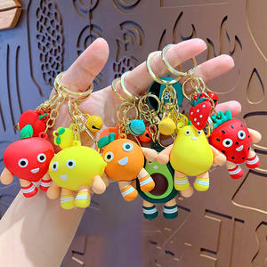 2025 Hot Sale Trendy Cute Girl Car Key Chain Couple Accessories Fruit Series Shiba Inu <b>Plastic</b> 3D Multifunction Ready to Ship - Product Image 3