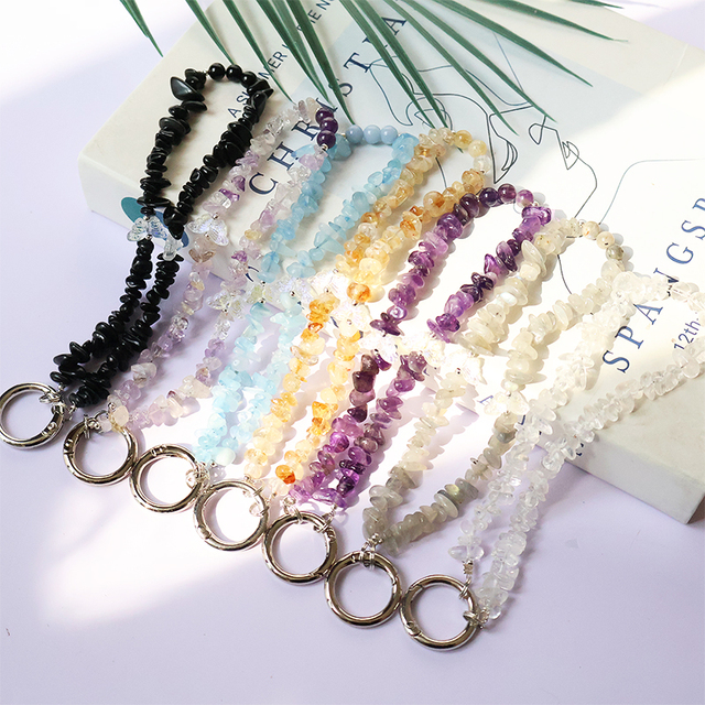 Natural Low Price Crystal Chains Mobile Phone Charms and Accessories Premium Jewelry Phone Strap for Gifts